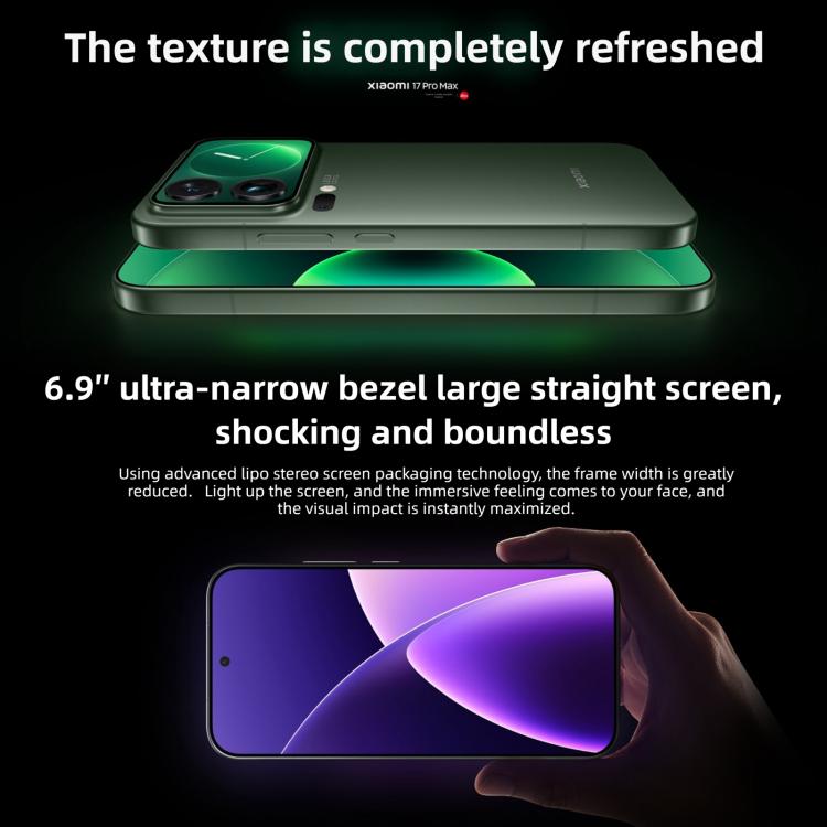 Xiaomi 17 Pro Max, 12GB+512GB, 3D Ultrasonic Fingerprint, 6.9 inch + 2.9 inch Xiaomi HyperOS 3 Snapdragon 8 Elite Gen 5 Octa Core, NFC, Network: 5G, 12GB+512GB