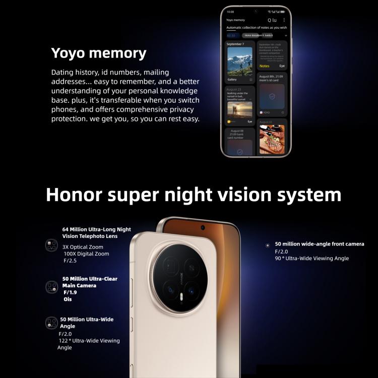 Honor Magic8 Pro, 12GB+512GB, Screen Fingerprint, 6.71 inch MagicOS 10.0 / Android 16 Snapdragon 8 Elite Gen 5 Octa Core, Network: 5G, NFC, OTG, 12GB+512GB