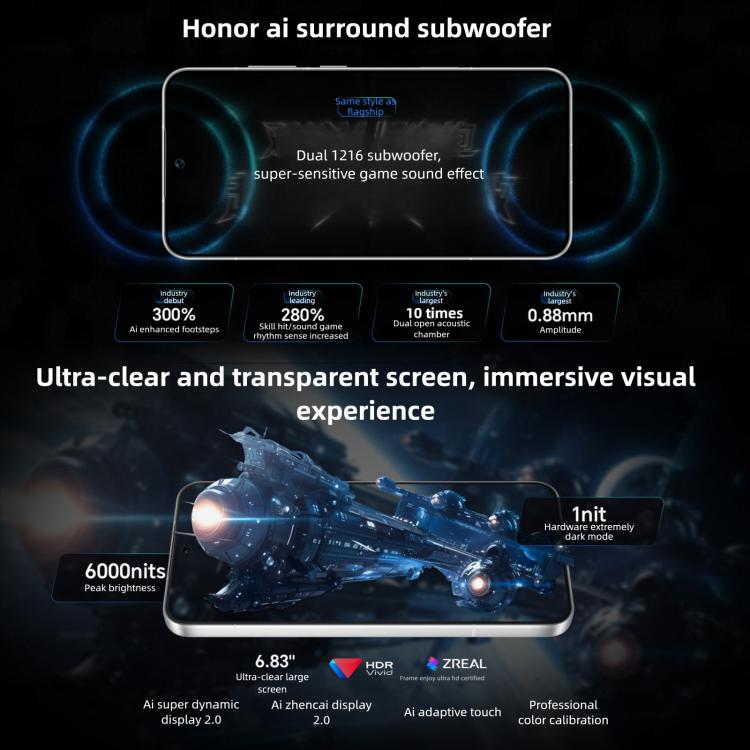 Honor WIN RT, 16GB+512GB, 3D Ultrasonic Fingerprint, 10000mAh Battery, 6.83 inch MagicOS 10.0 / Android 16 Snapdragon 8 Elite Octa Core, Network: 5G, NFC, OTG, 16GB+512GB