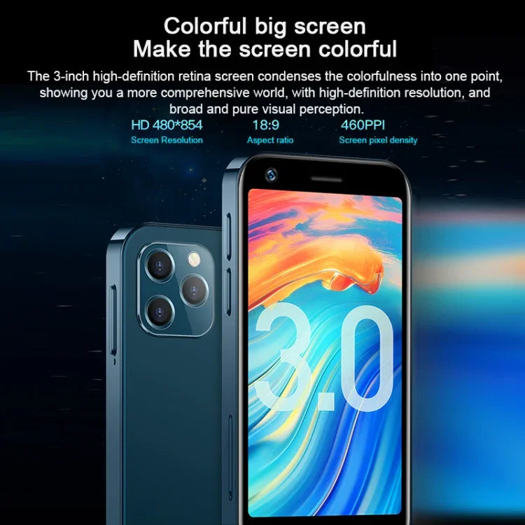 SOYES XS12, 3GB+32GB, 3.0 inch Android 9.0 MTK6737M Quad Core up to 1.1GHz, Bluetooth, WiFi, FM, Network: 4G, Dual SIM, 3GB+32GB