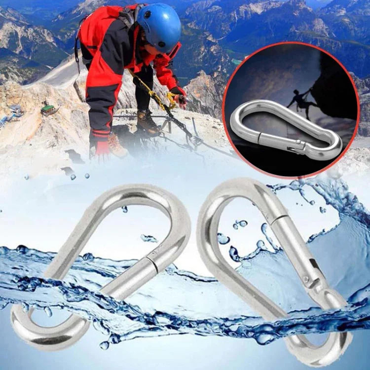 M11 Stainless Steel Carabiner Spring Hook Multi-tool Mountaineering Buckle Lock Camping Hook Rope, Inner Diameter: 10.84mm, M11