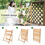 Bamboo 3-Tier Hanging Plant Stand Planter Shelves Flower Pot Storage Rack Folding Display Shelving Plants Shelf, Width: 100cm, 3-Tie Width: 100cm(White), 3-Tie Width: 100cm(Apricot)