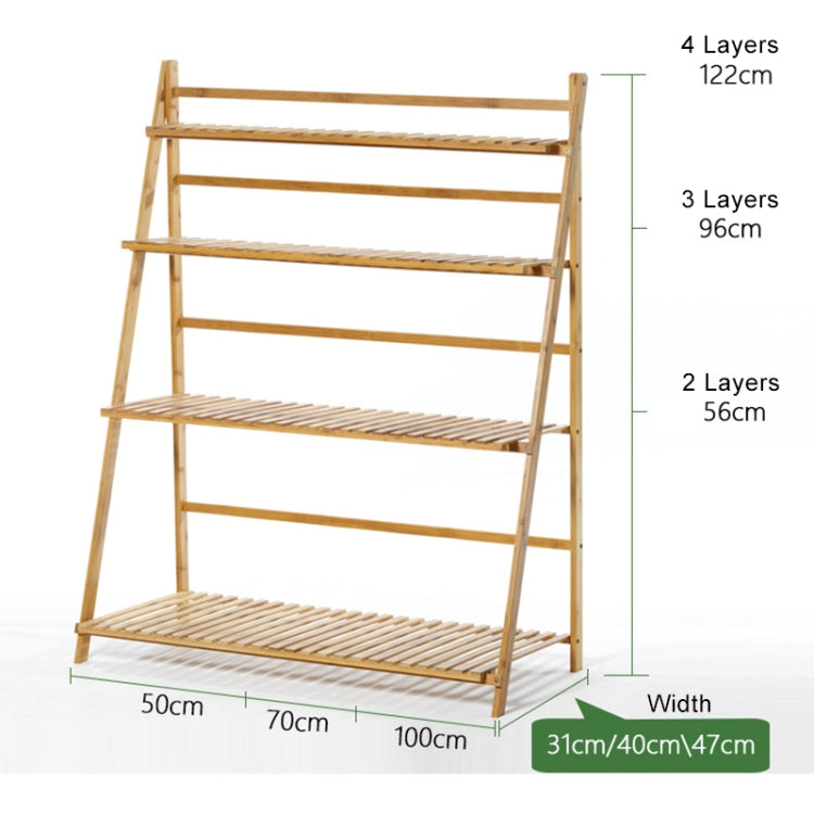 Bamboo 3-Tier Hanging Plant Stand Planter Shelves Flower Pot Storage Rack Folding Display Shelving Plants Shelf, Width: 70cm, 3-Tier Width: 70cm(Apricot), 3-Tier Width: 70cm(Green), 3-Tier Width: 70cm(White)