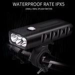 BX3 USB Charging Bicycle Light Front Handlebar Led Light (10 Hours, T6+A02 Lamp), 10 Hours, T6+A02 Lamp