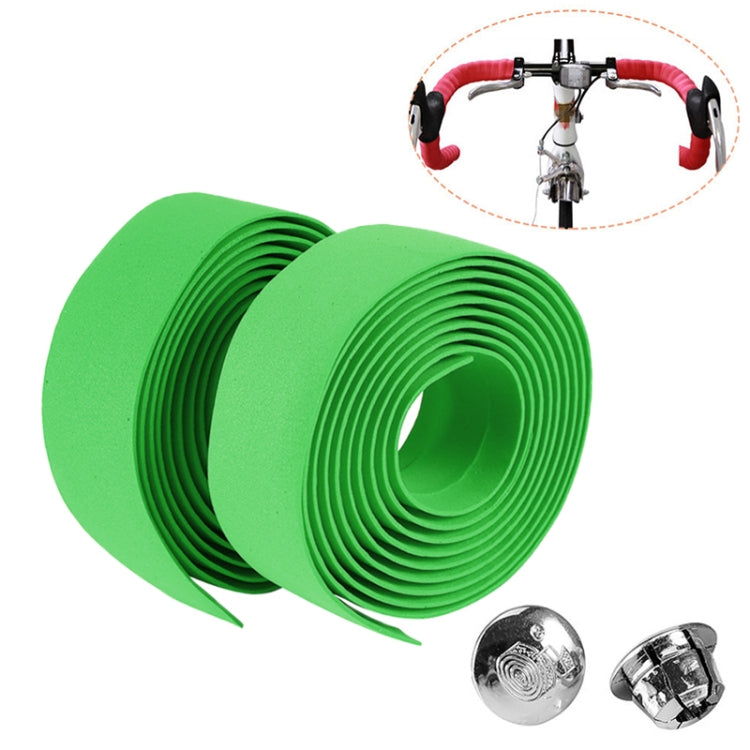 1 Pair Cycling Road Bike Sports Bicycle Cork Handlebar Tape Wrap + 2 Bar Plug, 2m Red, 2m White, 2m Yellow, 2m Black, 2m Pink, 2m Green, 2m Blue