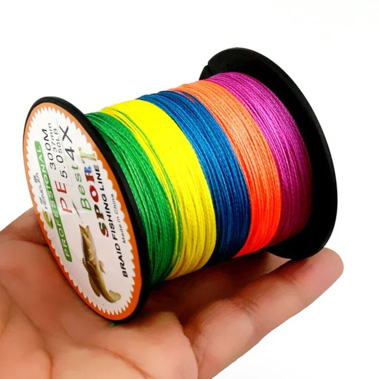 HENGJIA Colorful 8.0# 0.50mm 80LB 40.8kg Tension 300m Extra Strong 4 Shares Braid PE Fishing Line Kite Line, 8.0# 0.50mm 80LB
