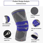 Outdoor Fitness Mountaineering Knit Protection Silicone Anti - collision Spring Support Sports Knee Protector, Size: XL, Size: XL