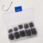 500 PCS Mixed Size Fish Barbed Hook Fishing Hooks with Hole, 6-15 # with Hole