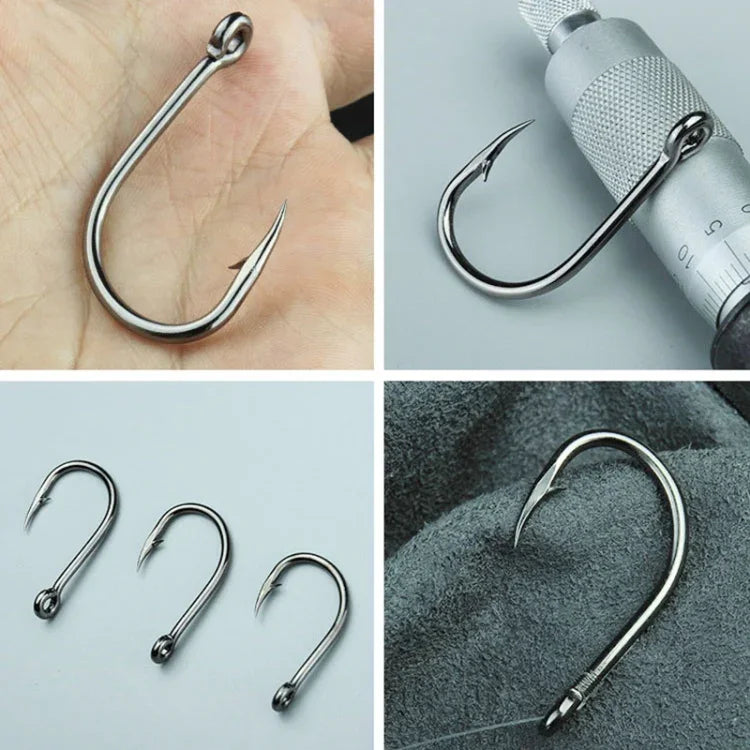 500 PCS Mixed Size Fish Barbed Hook Fishing Hooks with Hole, 6-15 # with Hole