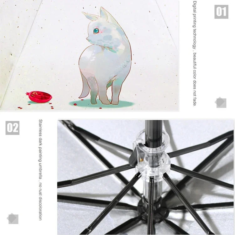 Creative Fresh Style Three Fold Silver Tape Anti Ultraviolet Sunshade Umbrella, OG3876A, OG3876B, OG3876C