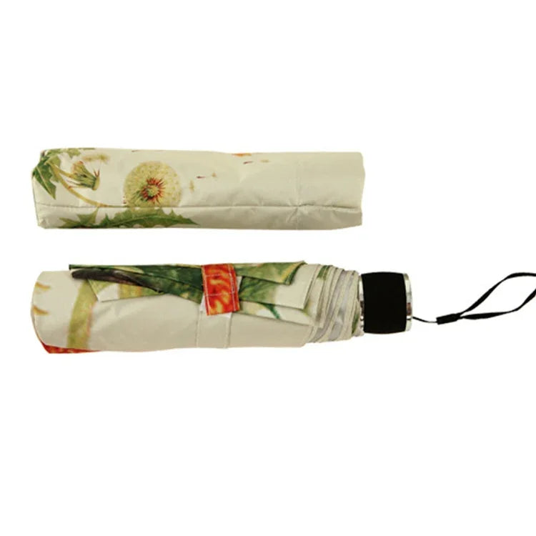 Creative Fashion Three Fold Lazy Cat Pattern Silver Tape Anti Ultraviolet Sunshade Umbrella, Cat Pattern Silver Tape Umbrella