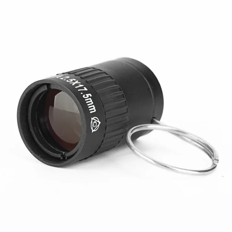 2.5x17.5mm Mini Pocket Miniature Telescope with Finger Buckle, 2.5x17.5 Black, 2.5x17.5 Gold