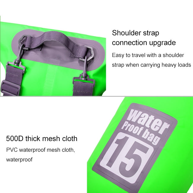 Outdoor Waterproof Dry Dual Shoulder Strap Bag Dry Sack, Capacity: 15L, 15L