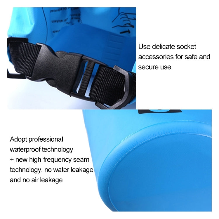 Outdoor Waterproof Bag Dry Sack PVC Barrel Bag, Capacity: 2L, Capacity: 2L (Dark Blue), Capacity: 2L (Orange), Capacity: 2L (Green), Capacity: 2L (Yellow)