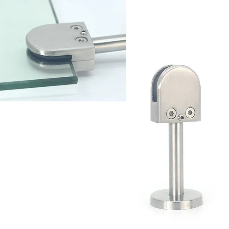 304 Stainless Steel Glass Fish Mouth Support Rod Fixing Clip with 14x40mm Rod, Specification: M, M, with 14x40mm Rod