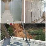 304 Stainless Steel Glass Fish Mouth Support Rod Fixing Clip with 14x40mm Rod, Specification: M, M, with 14x40mm Rod