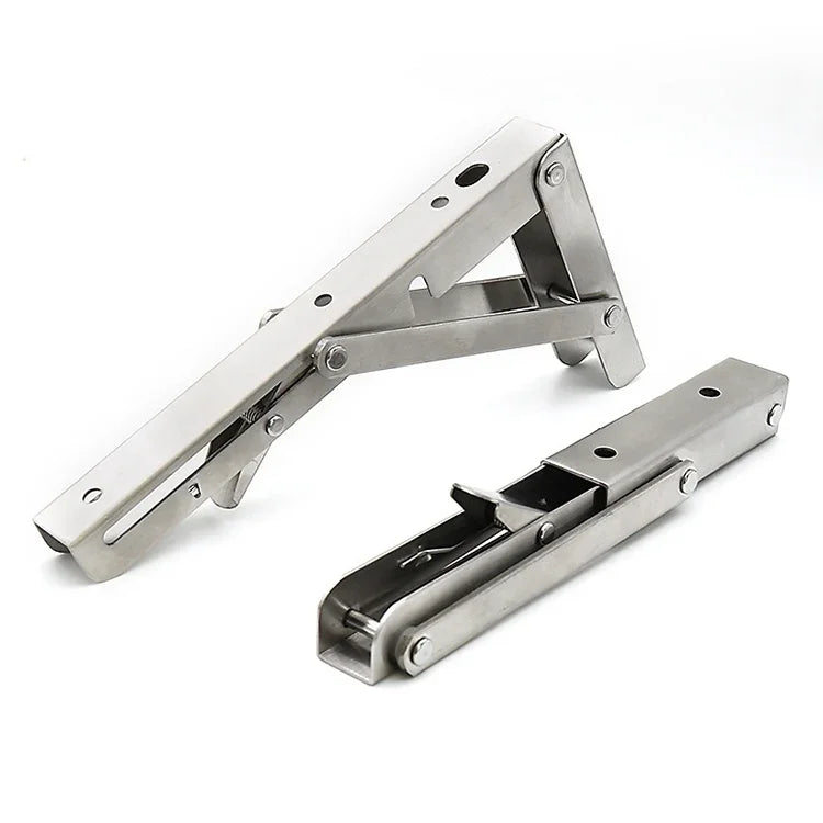 2 PCS 10 inch Billy Wall-mounted Foldable Stainless Steel Spring Storage Shelf for Dining Table, 10 inch
