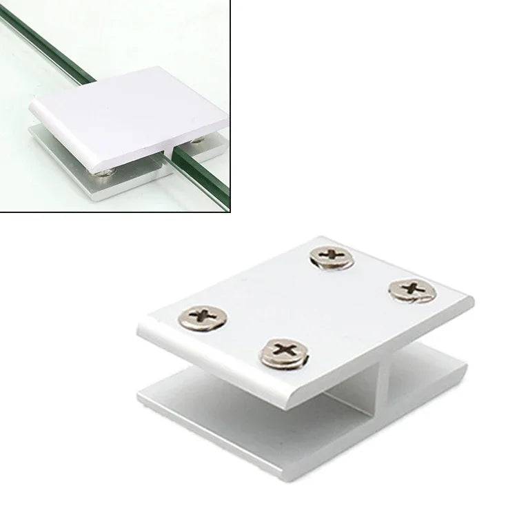 Aluminum Alloy Glass Combination Clamp Cabinet Partition Fixing Clip, 180 degrees Cliped 10-12mm, 180 degrees Cliped 10-12mm