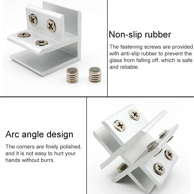 Aluminum Alloy Glass Combination Clamp Cabinet Partition Fixing Clip, T-type Cliped 8-10mm, T-type Cliped 8-10mm