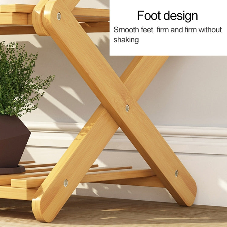 4-Layer Balcony Living Room Collapsible Solid Wood Flower Stand Potted Planting Shelves, Length: 50cm, 50cm 4-Layer