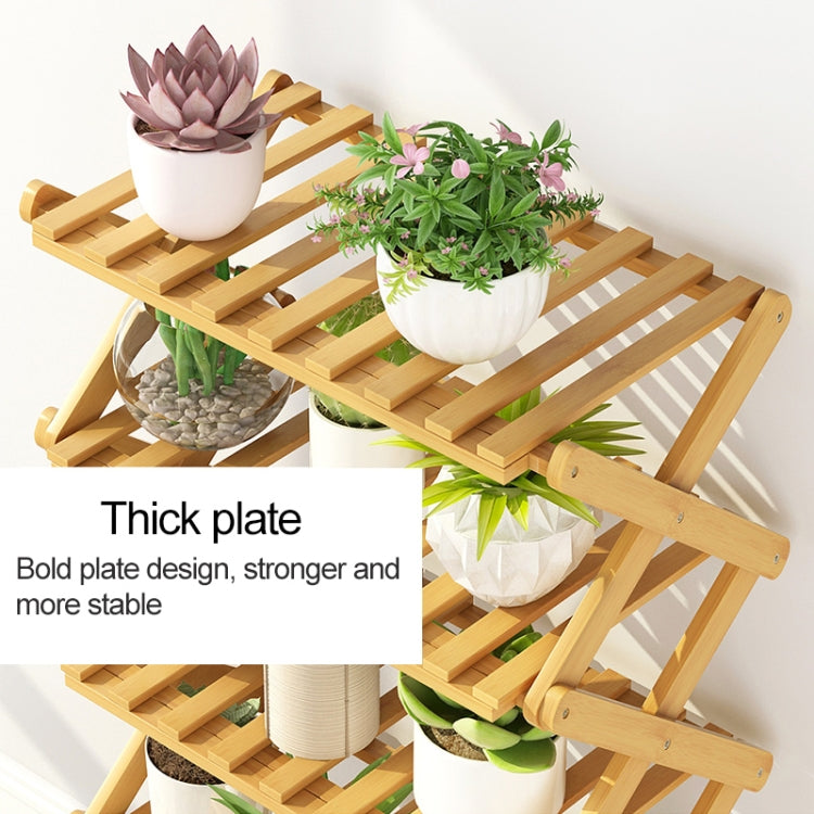 6-Layer Balcony Living Room Collapsible Solid Wood Flower Stand Potted Planting Shelves, Length: 100cm, 100cm 6-Layer