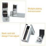 3-24mm F Type Glossy Polished  Zinc Alloy Fixed Clip Glass Wood Layer Board Bracket, 3-24mm Glossy