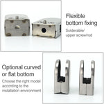 8-12mm Flat Bottom Matte Polished  201 Stainless Steel Fixed Clip Railing Glass Wood Layer Board Clamp Bracket, 8-12mm, Flat Bottom, 201 Stainless Steel