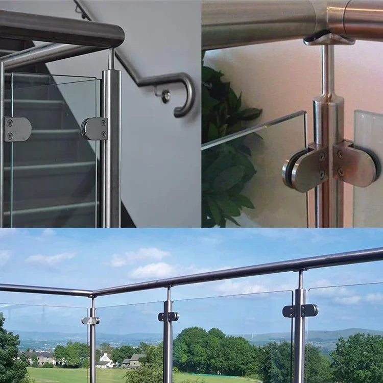 15-20mm Flat Bottom Matte Polished  304 Stainless Steel Fixed Clip Railing Glass Wood Layer Board Clamp Bracket, 15-20mm, Flat Bottom, 304 Stainless Steel