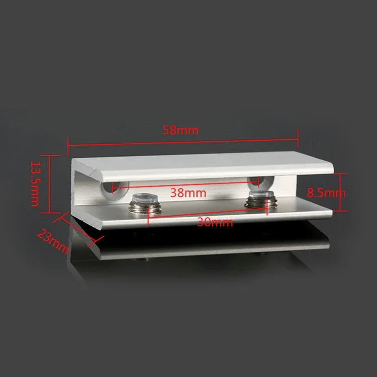 10 PCS Double Hole Aluminum Alloy Glass Fixing Clip, L, 8mm, L, 8mm
