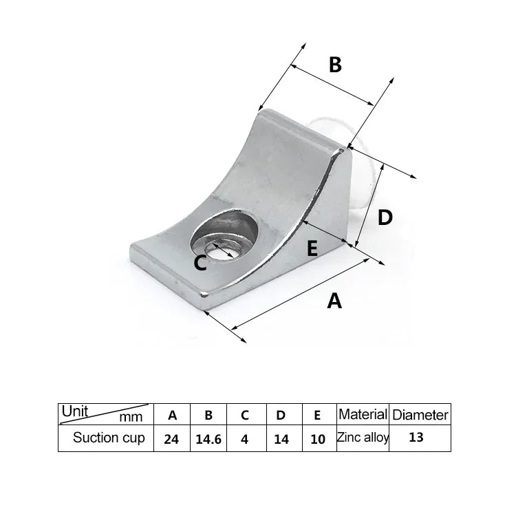 30 PCS Large Right Angle Thickened Zinc Alloy Bright Layer Sucker Plate Bracket, Weight: 12.2g, Large Right Angle