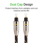 1m OD6.0mm Gold Plated Metal Head Woven Net Line Toslink Male to Male Digital Optical Audio Cable, Length: 1m