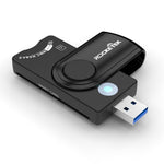 ROCKETEK CR310 USB 3.0 + TF Card + SD Card + SIM Card + Smart Card Multi-function Card Reader, USB 3.0