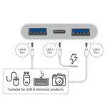 S-202 3 in 1 USB-C / Type-C Male to Type-C + 2 x USB Female Camera Adapter, S-202