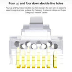 100pcs /Pack Cat5e RJ45 Connector Unshielded Pass Through Modular Plug, Gold: 3u, Cat5e Unshielded Pass Through