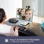 HXSJ S90 30fps 1 Megapixel 720P HD Webcam for Desktop / Laptop / Android TV, with 8m Sound Absorbing Microphone, Cable Length: 1.5m, S90