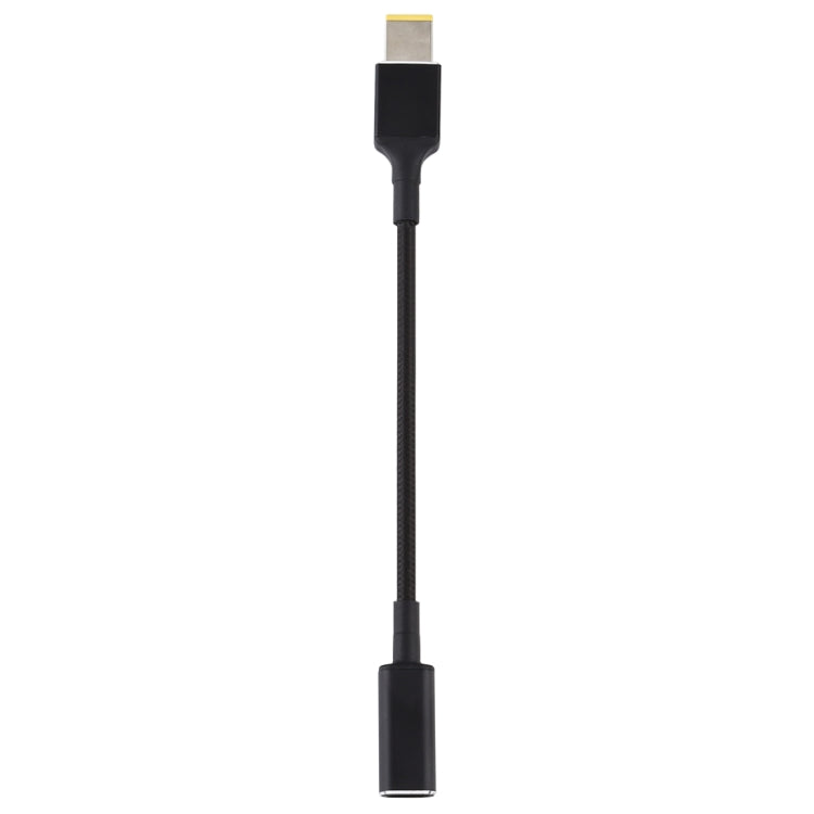 PD 100W 18.5-20V Square Plug to USB-C / Type-C Adapter Nylon Braid Cable for Lenovo Laptop