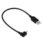 90 Degree Angle Left Mini USB to USB Data / Charging Cable, Length: 28cm, Left Angle Mini USB