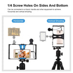 PULUZ 2 in 1 Live Broadcast Smartphone Video Rig + Microphone Kits for iPhone, Galaxy, Huawei, Xiaomi, HTC, LG, Google, and Other Smartphones, Vlogging Rig+Mic