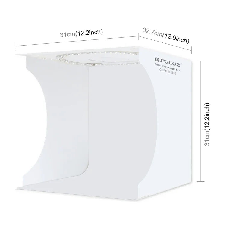 PULUZ 30cm Folding Portable Ring Light Board Photo Lighting Studio Shooting Tent Box Kit with 6 Colors Backdrops (Black, White, Yellow, Red, Green, Blue), Unfold Size: 31cm x 31cm x 32cm, 30cm Box