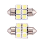2 PCS 31mm Super White 6 LED Car Bulb Reading Light, 31mm