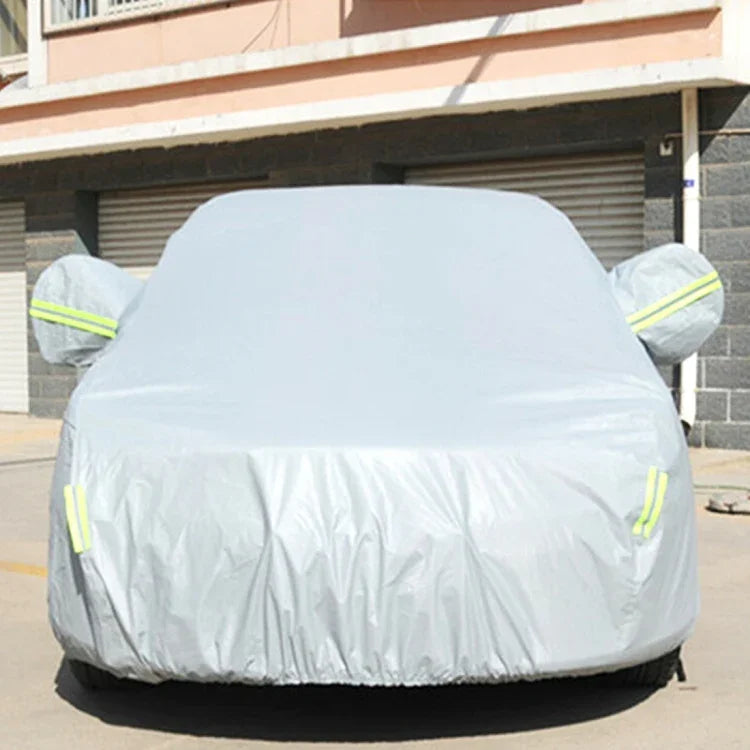 PEVA Anti-Dust Waterproof Sunproof Hatchback Car Cover with Warning Strips, Fits Cars up to 4.5m(177 inch) in Length, 177inch (XL)