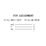 16 Pin to 38 Pin OBDII Diagnostic Cable for Mercedes Benz Sprinter, 16 Pin to 38 Pin for Mercedes Benz