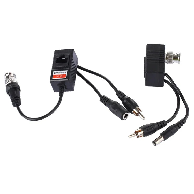 قطعتان HD 213B-C محول فيديو وصوت وطاقة بالون كوكسيال CVI/TVI/AHD، 213B-C