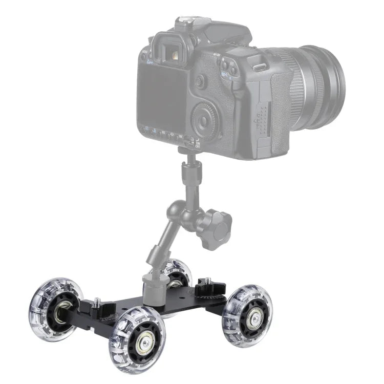 Floor Table Video Slider Track Dolly Car for DSLR Camera , Black