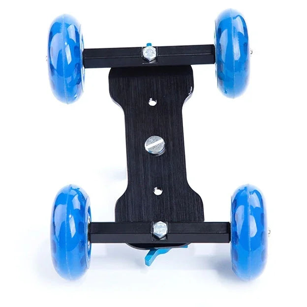 DEBO First Generation Camera Truck / Floor Table Video Slider Track Dolly Car for DSLR Camera / Camcorders, Blue