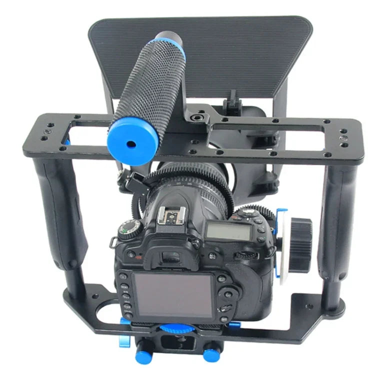 YELANGU YLG1103A-B Large Handle Video Camera Cage Stabilizer + Matte Box Kit for DSLR Camera / Video Camera
