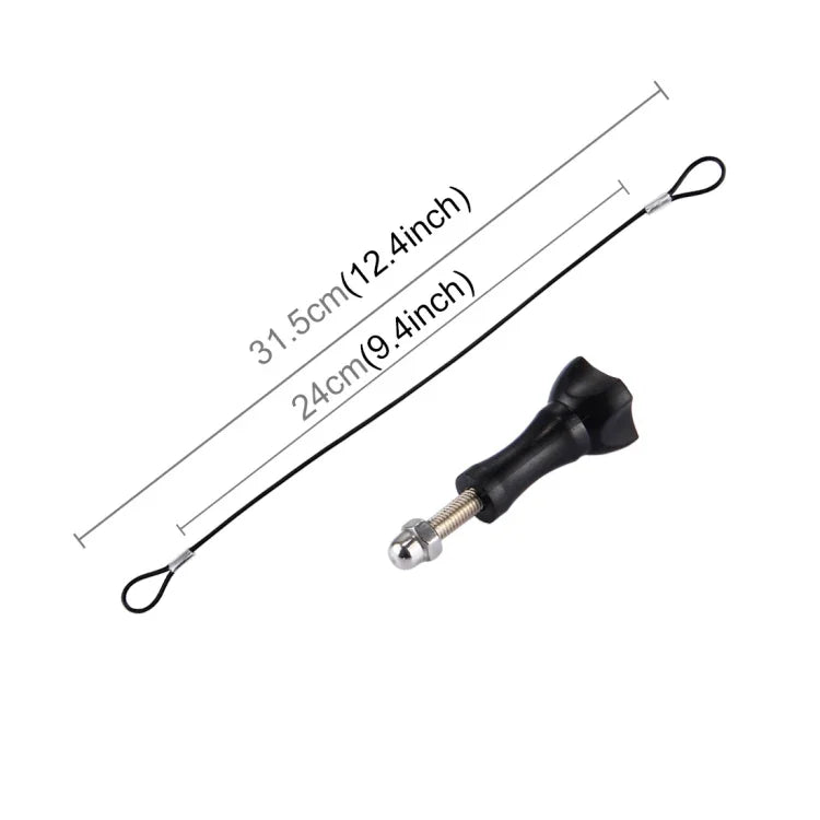 Stainless Steel Lanyard / Tether with Screw for GoPro HERO11 Black/HERO10 Black / HERO9 Black /HERO8 Black /7 /6/ 5 /5 Session /4 /3+ /3 /2 /1, Length: 31.5cm