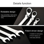 19mm Dual-use Opening Plum Ratcheting Angled Wrench , Length: 24.5cm, 19mm