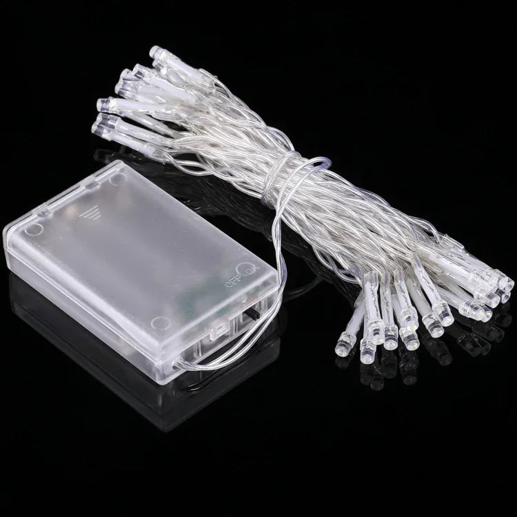 For Christmas Party, 20 LED 2-Mode Flash, Battery Powered, 2m Warm White, 2m  White Light