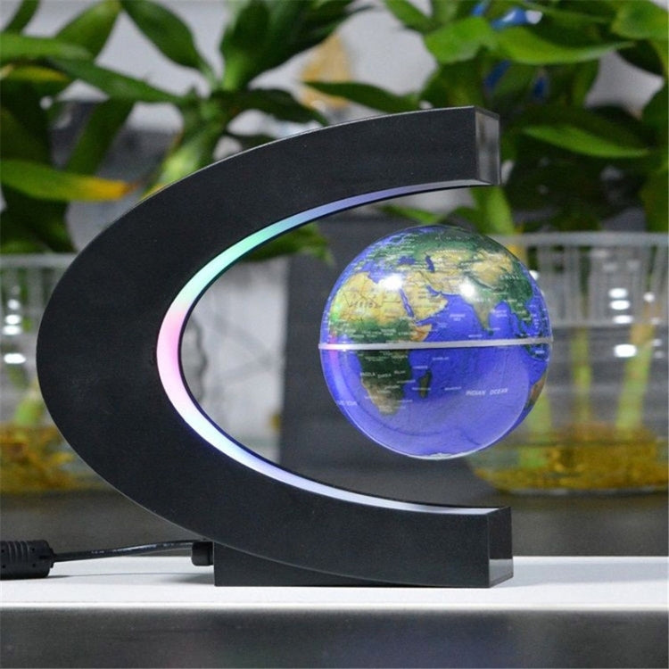 Electronic Magnetic Floating Globe with Multicolor LED, Black